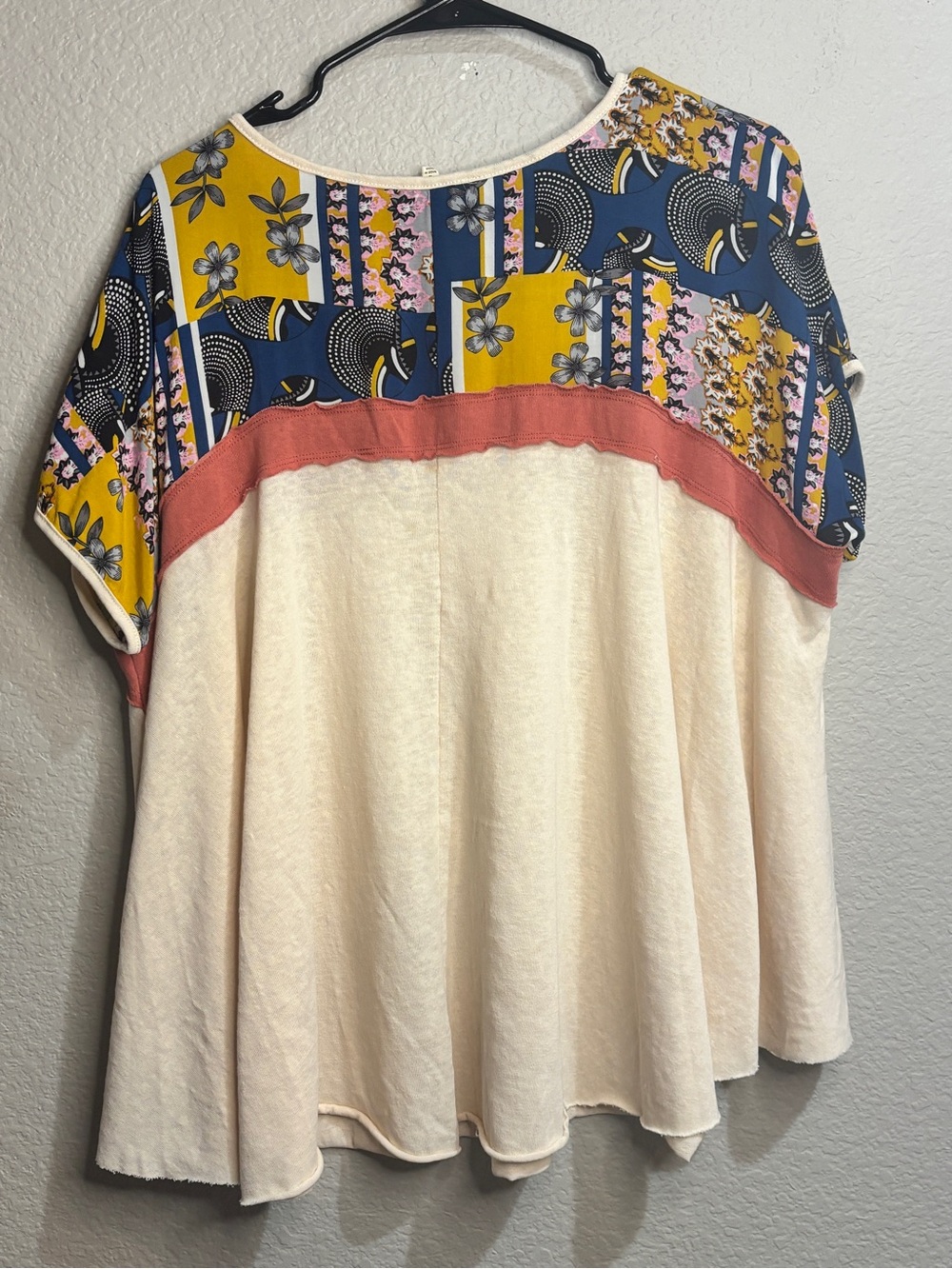 Easel Mixed Print Raw Edge Tunic - Picture 5 of 5